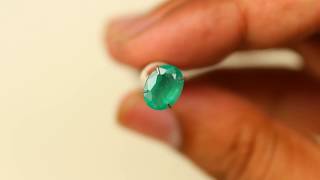 1.42 Cts. Beautiful Natural Green Emerald Oval Shape Gemstone Zambian