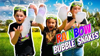Science for Kids with The Wild Adventure Girls! Make RAINBOW BUBBLE Snakes!