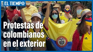 Protestas de colombianos en el exterior