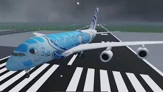 Ana a380 flying honu flight (cabin crew simulator Roblox) WITH VOICE