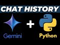 Gemini AI API Chat History in Python FULL TUTORIAL - Remember Past Conversations