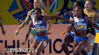 Melissa Jefferson leads USA in dominant women's 4x100m relay at World Athletics Relays | NBC Sports