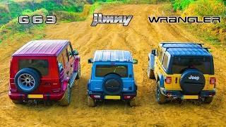 AMG G63 v Suzuki Jimny v Jeep Wrangler - Up-Hill DRAG RACE & which is best OFF-ROAD!