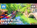 [4K] River Walk in San Antonio Texas USA - Virtual Walking Tour & Travel Guide 🎧 Binaural City Sound