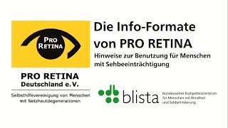 Die Info-Formate der PRO RETINA – Hinweise zur Nutzung für Menschen mit Sehbeeinträchtigung