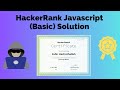 HackerRank Javascript (Basic) Solution