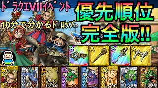 【ドラクエタクト】ドラクエVIIイベントで集めれる８種類のキャラ４種類の装備の周回優先順位徹底解説!!無課金・微課金向け!!