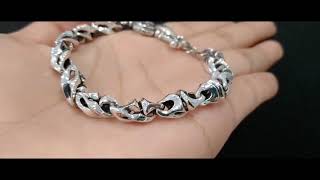 สร้อยข้อมือเงินแท้ ลายเหล็กไหล Sterling Silver 925 NSBL1717 by NOTE SILVER SHOP