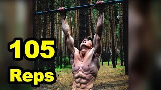 105 Pull Ups - WORLD RECORD - (No Hanging Rest & All in One Set)