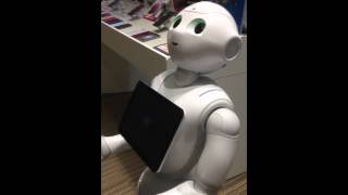 pepper ソフトバンク　おしゃべり１　pepper at softbank chatting1