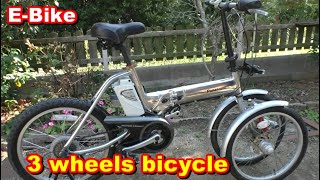 【魔改造、前２輪】How to Build a 3 wheels  E-bike 　電動アシスト自転車カスタム　3輪自転車　　スイングする前2輪　Sepeda listrik roda tiga