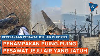 Penampakan Puing-puing Pesawat Jeju Air yang Jatuh dan Terbakar di Bandara Muan Korsel