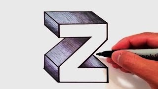 How to draw 3d Alphabet Letter ' Z ' Easy Amazing 3d illusion Drawing Video