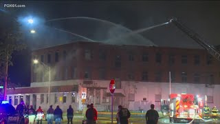 Multiple crew battle massive 6-alarm fire in Meriden