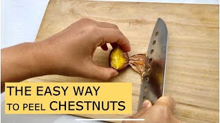 How to peel raw chestnuts with knife easily