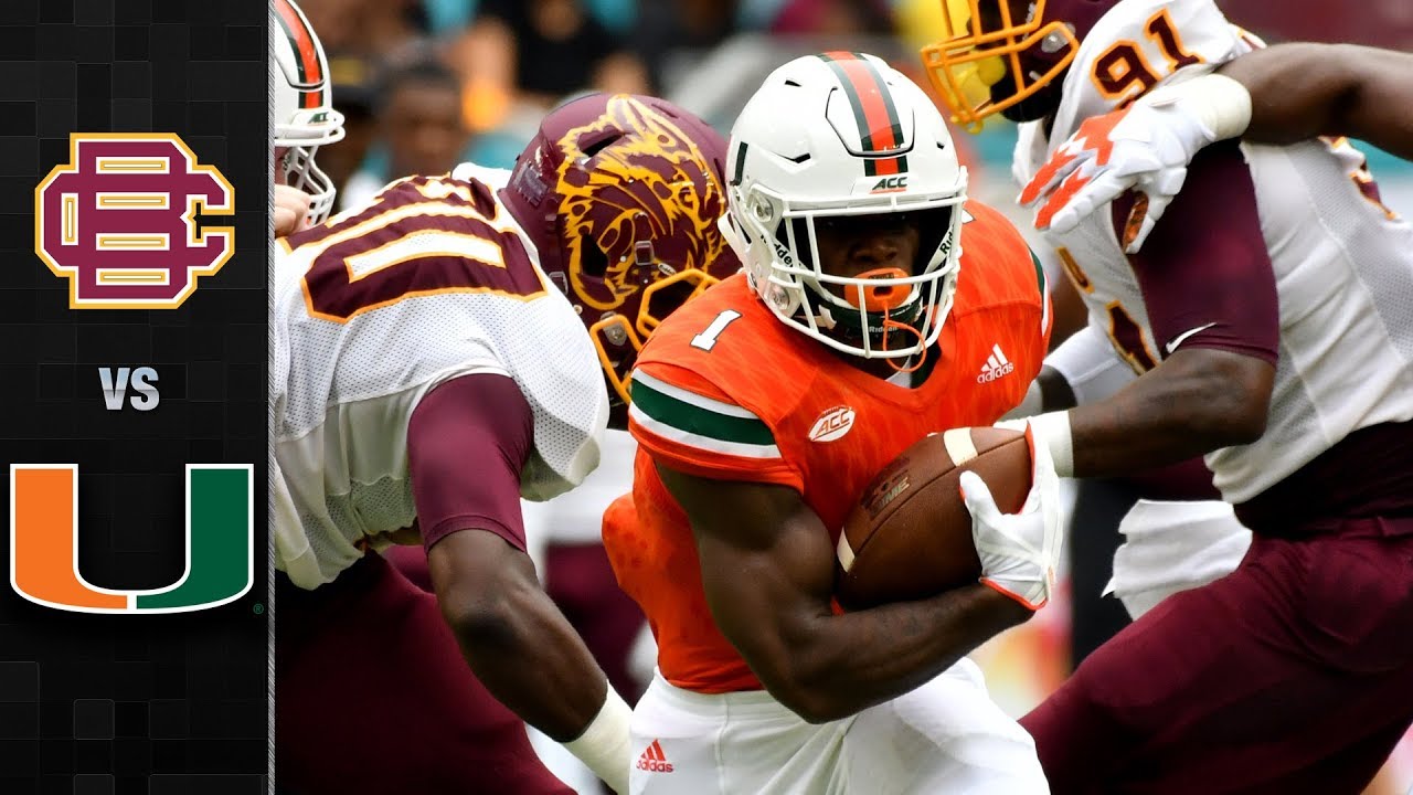 Bethune-Cookman Vs. Miami Football Highlights (2017) - YouTube