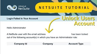NetSuite Tutorial: How to Reset a Locked User Account (Failed Login)