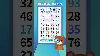 【脳トレ】580 challenge🐻【Hard】1つしかない仲間外れを探せ！#Number Search #quiz #shorts