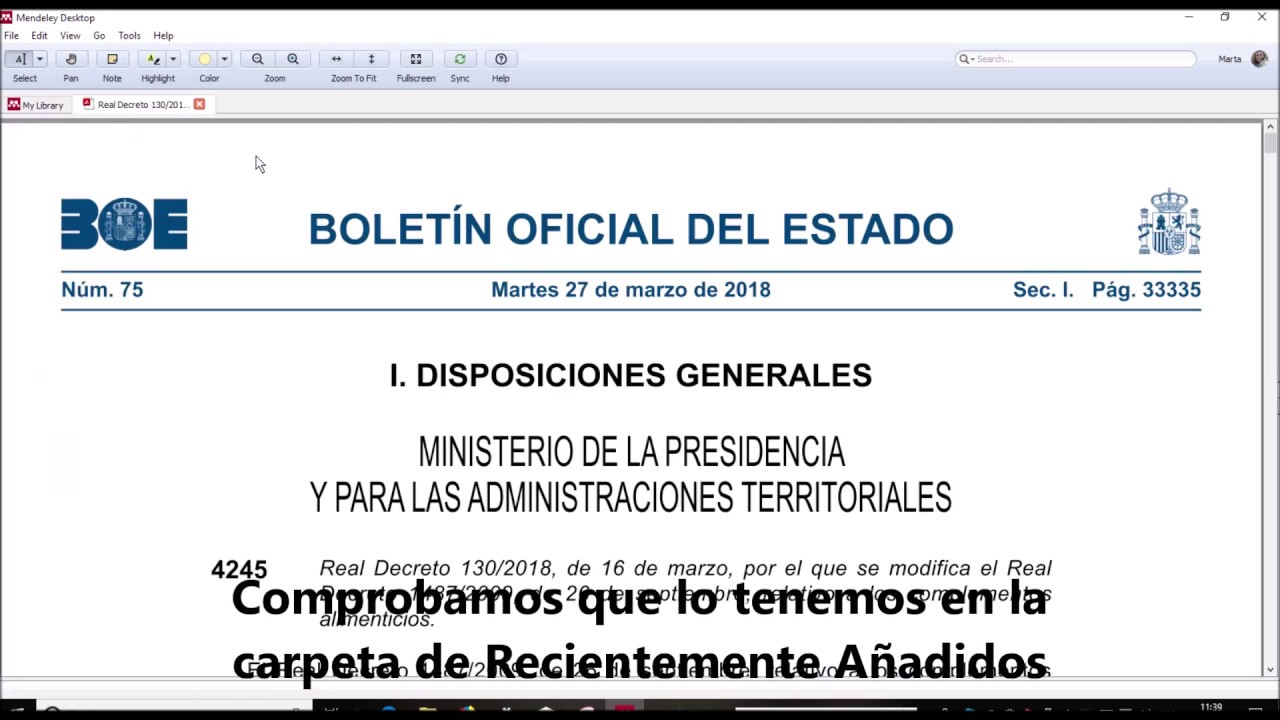 Cómo Añadir Un Real Decreto (PDF) En Mendeley - YouTube