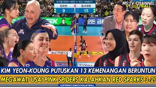 KIM YEON-KOUNG PUTUSKAN 13 KEMENANGAN BERUNTUN MEGAWATI USAI PINK SPIDERS KALAHKAN RED SPARKS 3-2!