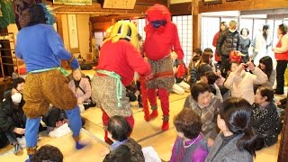 燕市・米納津の安楽寺で節分会の豆まき