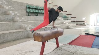 pommel horse training for gymnastics championships 2023 | scissors | Russian wende |dismount.