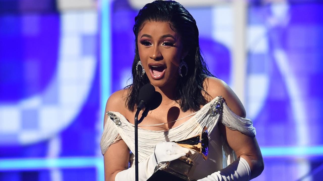 Cardi B Makes History At Grammys - YouTube