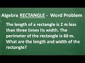 Algebra RECTANGLE WORD PROBLEM – Let’s solve it step-by-step….