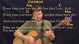 Too Good At Goodbyes (Sam Smith) Guitar Chord Chart with Chords/Lyrics - Capo 5th