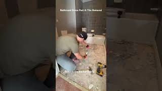 Bathroom demo part 4: Tile removal #renovation #diy #remodel #home