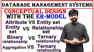 conceptual design with the er model | dbms  | unit 1 | attribute vs entity set vs relationship set