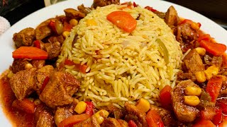 مكسيكانو مع اطيب رز مفلفل بنكهة المكسيكانو 😍 ع طريقتي رح تاخدو اطيب اكله👩🏻‍🍳🤗🤤