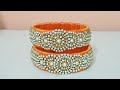 Silk Thread Jewellery, Multi colour Pearl Stone Bangles set #shorts #Silkthread