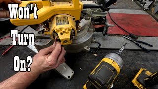 Dewalt Compound Miter Saw DW703 Won't Start Starts But Then Stops Sparks From Motor How To Diagnose