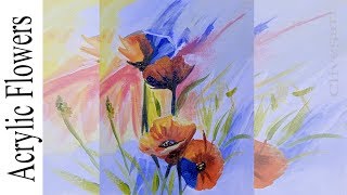 Easy Spring Floral Acrylic Painting