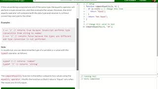 Basic JavaScript Practice comparing different values free code camp Dani