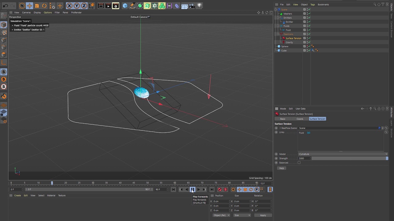 Realflow Water Drop Splash Tutorial