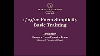 1/19/22 Form Simplicity Basic Training