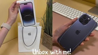 Unboxing my purple iPhone 14 Pro Max! | ASMR | Aesthetic unboxing | Unbox with me!