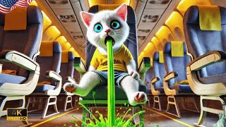 Horror, Kitten🙀Vomits on Airplane🤮after Eating Ice Cream🍦| New York Part 2 #cats #sprunki #aicat