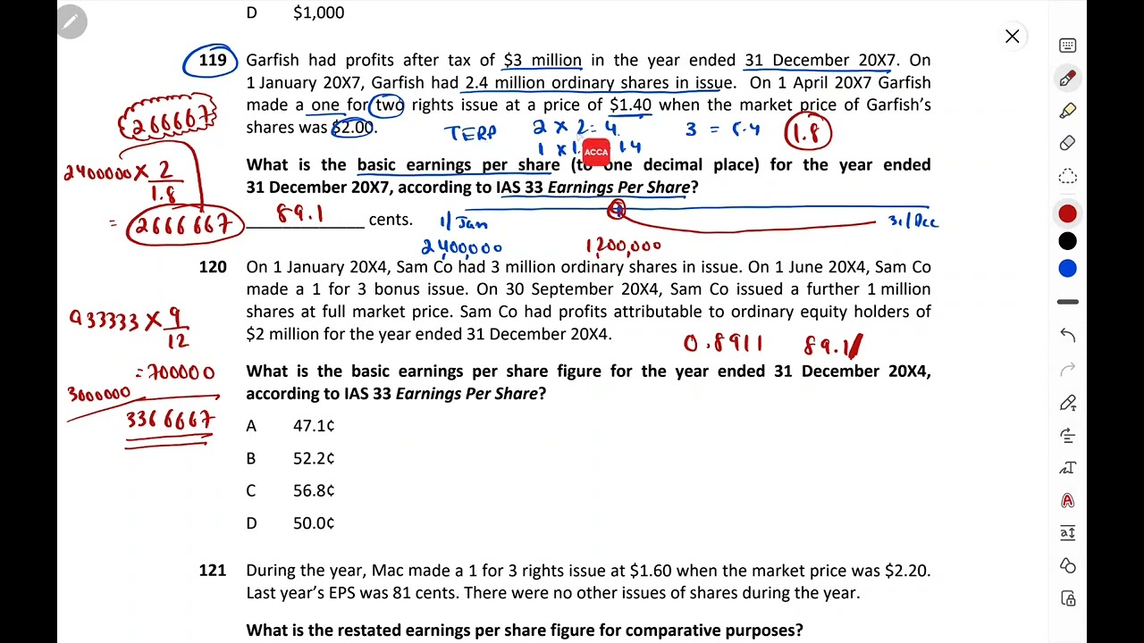 ACCA F7-FR - Exam Kit Solution - Chapter 14 - Earning Per Share EPS ...