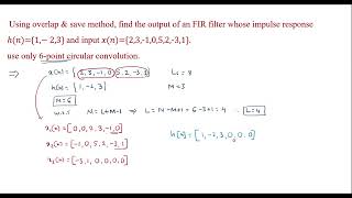 Linear convolution between two sequences using overlap and save method.