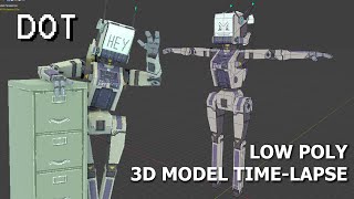 Dot - Low Poly Robot Render - 3D Model Time-lapse