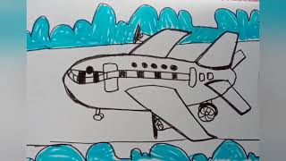 How to draw  Aeroplane easily step by step/Aeroplane easy drawing for kids