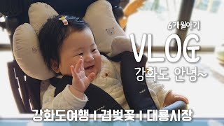 SUB)Childcare vlog Hi Ganghwado~🌸 | Ganghwado Travel | Daeryong Market | 6-month-old baby