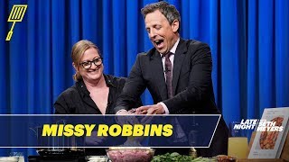 Missy Robbins Shows Seth How to Whip Up Meatballs