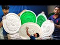 How to quickly make a ceiling medallion with gypsum plaster || The staff does the work with great