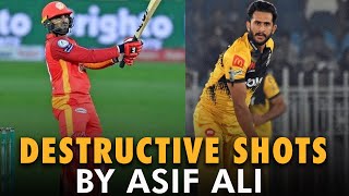 Destructive Shots By Asif Ali | Islamabad United vs Peshawar Zalmi | HB PSL | MB2T