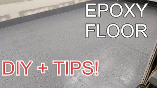 How to Epoxy Garage Floor + DIY Tips! Rustoleum Epoxyshield