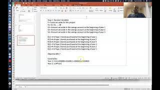 Financial Planning Linear Programming Excel Solution